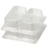 Plus Pack Plastikinis padėklas su atlenkiamu dangčiu, 2 skyrių, 165x148x45mm, R-PET, 44 vnt./pak.