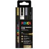 Posca POSCA PC-3M 4stk (Guld,Hvid,Sølv,Sort)