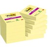 Lipnūs lapeliai 3M Post-it® Super Sticky 47,6mmx47,6mm, 12 vnt. po 90 lapelių, geltonos spalvos