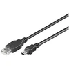 PremiumCord 1m USB2.0 - miniUSB M/M, 1 m, USB A, Mini-USB B, USB 2.0, Male/Male, Juodas