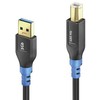 PureLink FI-U200-003, 0.3 m, USB A, USB B, USB 2.0, 480 Gbit/s, Juodas, Mėlyna