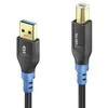 PureLink FI-U200-003, 0.3 m, USB A, USB B, USB 2.0, 480 Gbit/s, Juodas, Mėlyna