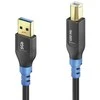 PureLink FI-U200-030-PCK, 3 m, USB A, USB B, USB 2.0, 480 Gbit/s, Juodas, Mėlyna