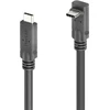 PureLink USB-C į USB-C 90° kabelis aukštyn/žemyn - USB4 Gen 2x2, 5A, EPR 240W, 20G, DP Alt-Mode - PureInstall MicroX4 - juodas - 2,00 m