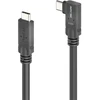 PureLink USB-C į USB-C 90° kairės/dešinės krypties kabelis - USB4 Gen 2x2, 5A, EPR 240W, 20G, DP alt. režimas - PureInstall MicroX4 - juodas - 2,00 m