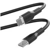 PURO maitinimo ir duomenų sinchronizavimo minkštas laidas iš USB-C į USB-C 1,5 m, 1,5 m, USB C, USB C, juodas