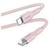 PURO ICON minkštas laidas – USB-C ir USB-C 1,5 m kabelis (dulkėtas rožinis)