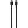 PURO maitinimo ir duomenų sinchronizavimo minkštas laidas iš USB-C į USB-C 1,5 m, 1,5 m, USB C, USB C, juodas