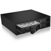 Pagrindo plokštė Icy Box 4x2,5" SATA/SAS HDD/SSD -> 5,25" lizdas, juoda, retail