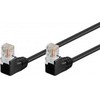 Goobay CAT 5e Komutacinis kabelis 2x 90° Angled, U/UTP, juodas, 10 m, 10 m, Cat5e, U/UTP (UTP), RJ-45, RJ-45, Juodas