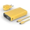 „RealPower PB-20000“ nešiojamasis įkroviklis, 20000 mAh, ličio polimero (LiPo) baterija, 22,5 W, geltonas