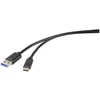 Kabelis USB Renkforce 0.15 m, USB A, USB C, USB 3.2 Gen 1 (3.1 Gen 1), 500 Mbit/s, Juodas (RF-4536470)