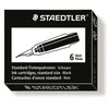 Plunksnakočio papildymas Staedtler juodos spalvos 6 vnt./pak. - (6 vnt.)
