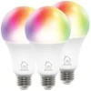 RGB LED lempos DELTACO SMART HOME E27, 3 vnt. pakuotė, WiFI 2.4GHz, 9W, 810lm, pritemdoma, 16m spalvų, 220-240V, baltos / SH-LE27RGB-3P