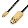 Roline Kabelis adaptera GOLD USB typu C - DisplayPort, v1.2, M/M, 2 m