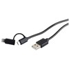 S-Conn 14-14025, 1 m, USB 2.0 A/USB Micro B, Lightning, Juoda, USB 2.0, 1.5 A