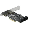 DeLOCK 90396, PCIe, M.2, SATA, Juodas, Žalias, Pilkas, 6 Gbit/s, SATA