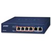 Šakotuvas Planet Technology PLANET FSD-604HP, Nevaldomas, Greitas Ethernet (10/100), Pilnai dvipusis, Maitinimas per Ethernet (PoE)