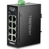 Šakotuvas Trendnet 8-PORT INDUSTRIAL FAST ETHERNE - DIN-RAIL MINI SWITCH