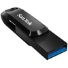 „SanDisk Ultra Dual Drive“, 128 GB, USB A tipo / USB C tipo, 3.2 kartos 1 (3.1 kartos 1), 150 MB/s, Slankiojantis, Juoda, Sidabras