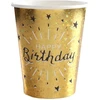 Santex Aukso blizgučių „Happy Birthday“ popieriniai puodeliai