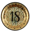 Santex Glitter paper plate auksinis, 18 metai