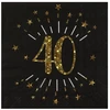 Santex Napkins juodas and auksinis, 40 metai