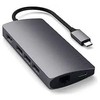 „Satechi“ kelių prievadų adapteris V2, doko stovas, USB 3.2 Gen 1 (3.1 Gen 1) C tipo, pilkas, „MicroSD“ („TransFlash“), SD, HDMI, RJ-45, USB 3.2 Gen 1 (3.1 Gen 1) A tipo, aliuminis, USB