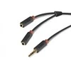 Kabelis Audio SBS Jack 3,5 - 2xJack 3,5 (żeńskie) 20 cm Juodas