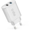 SBS Greito įkrovimo įkroviklis su dviem USB prievadais, patalpų, AC, 5 V, Baltas