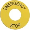 Schneider Electric Lakštinė plokštė geltona, apvali, fi60mm EMERGENCY STOP (ZB2BY9330)