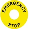 Schneider Electric Lakštinė plokštė geltona, apvali, fi60mm EMERGENCY STOP (ZB2BY9330)