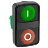 Schneider Electric Dviejų klavišų I / O mygtukas žalias / raudonas su IP66 grįžimu (ZB5AA7341)