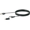 Kabelis USB Schwaiger USB-A - microUSB + USB-C 1 m Juodas (CK3112533)