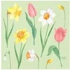 Duni Servietten 3-lagig Spring Melody, Stačiakampė, Kreminė, Staltiesė, Gėlių raštas, Vidui, Vokietija