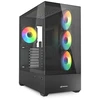 Sharkoon AK6 RGB, kompiuteriui, juodas, ATX, micro ATX, Mini-ATX, grūdintas stiklas, keli, galinė, šoninė