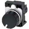 Siemens Kompaktiškas potenciometras 22mm, apvalus, juodas plastikas, 22k Ohm, su jungties laikikliu. varžtas 3SU1200-2PW10-1AA0
