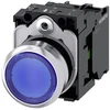 Siemens SIRIUS ACT 3SU11 serijos apšviestas mygtukas, pilnas blokas, momentinis, montuojamas ant skydo, 22 mm išpjova, SPST, mėlynas