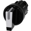 Siemens Jungiklis su apšvietimu 22 mm apvalus plastikinis juodas/baltas kr rašiklis 3 padėtys i-o-ii 3SU1002-2BL60-0AA0