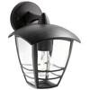 Philips myGarden Creek sieninis šviestuvas 60W E27 be lemputės, Lauko sieninis apšvietimas, Juodas, Metalas, IP44, Terasa, Sodas, I