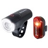 Sigma „Sport Aura 30“ + „Curve“ komplektas, galinis apšvietimas + priekinis apšvietimas (komplektas), juodas, IPX4, LED, raudona/balta, mirksinti šviesa, nuolatinė šviesa
