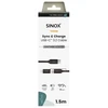 „Sinox PRO 2-in-1“ laidas su USB-C ir „Lightning“. 1,5 m. Pintas. Juodas.