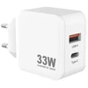 Sinox PRO 230V USB-A+USB-C PD įkroviklis 33W. Balta