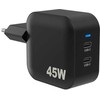 Sinox PRO 2xUSB-C PD įkroviklis 45W. Juodas