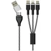 Sinox Beslag Sinox SHD04960, 1 m, USB C, USB C/Micro-USB B/Lightning, USB 2.0, 0,48 Gbit/s, Juoda