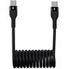 Sinox USB C spiralinis kabelis. 1 m. Juoda