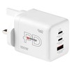 Skross Maitinimo įkroviklis Combo+ 100W JK GaN PD Įkroviklis 2x USB-C 1x USB-A Baltas