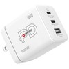 Skross įkroviklis „Combo+“ 100 W JAV GaN USB įkroviklis, 2 x USB-C, PD, 1 x USB-A, baltas