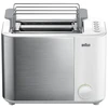 Skrudintuvas Braun GRILLE-PAIN HT5015WH, 2 slice(s), Pilkas, Baltas, Nerūdijantis plienas, Mygtukai, Rotary, 1000 W