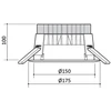 Solar Plus „Inverso G2 Ø150“ lauko šviestuvas, 9 W, 1000 lm, 4000 K, Ra80, DALI, baltas, IP44 iš apačios, Ø x aukštis 175 x 100 mm, skylės dydis 150 mm